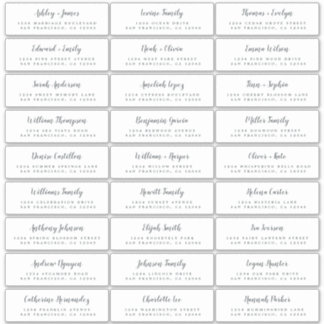 Customisable Wedding Guest Address Labels
