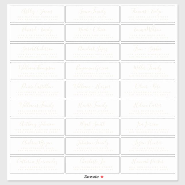 Customisable Wedding Guest Address Labels (Sheet)