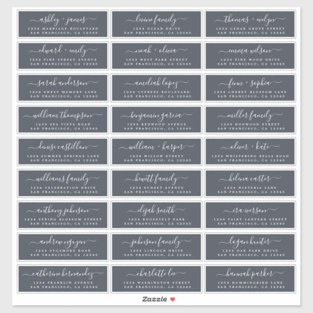 Customisable Wedding Guest Address Labels (Sheet)