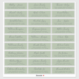 Customisable Wedding Guest Address Labels
