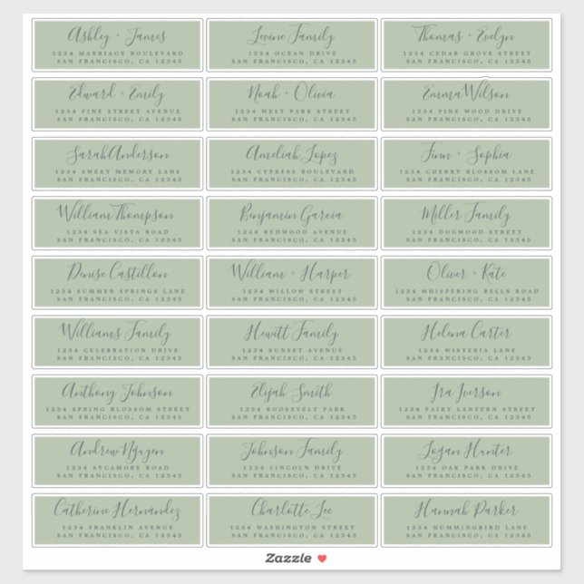 Customisable Wedding Guest Address Labels (Sheet)