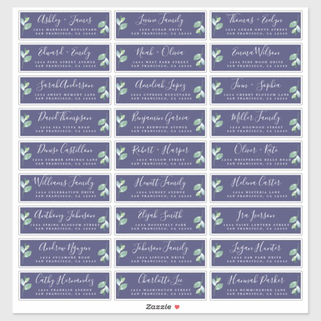 Customisable Wedding Guest Address Labels (Sheet)