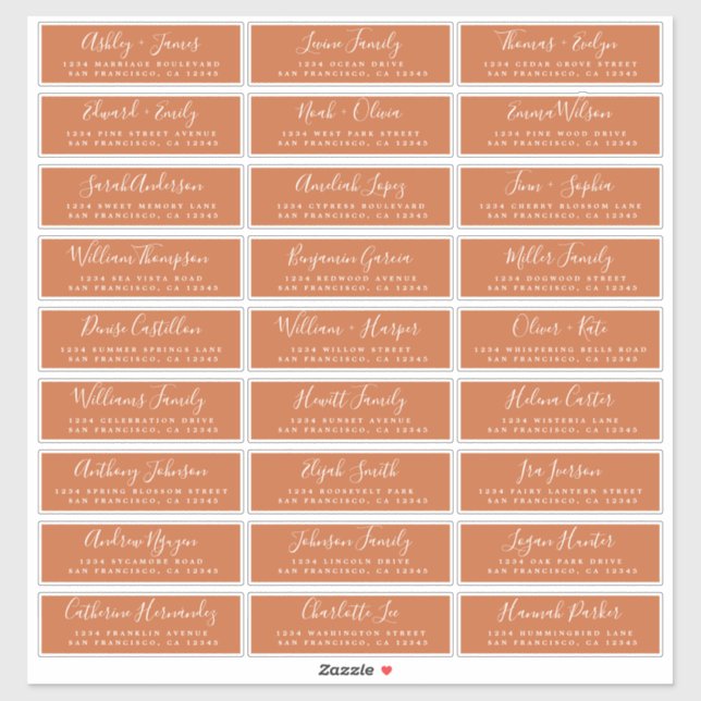 Customisable Wedding Guest Address Labels (Sheet)
