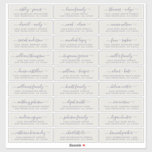 Customisable Wedding Guest Address Labels