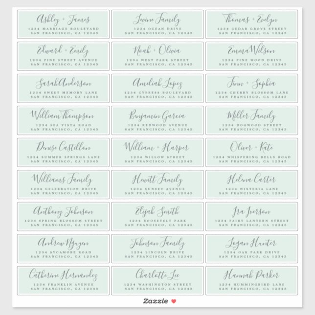 Customisable Wedding Guest Address Labels (Sheet)