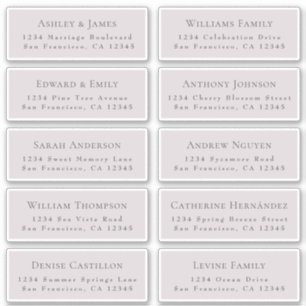 Customisable Wedding Guest Address Labels