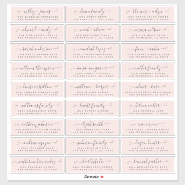 Customisable Wedding Guest Address Labels (Sheet)
