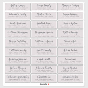 Customisable Wedding Guest Address Labels