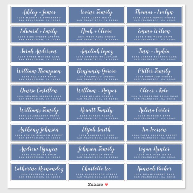 Customisable Wedding Guest Address Labels (Sheet)