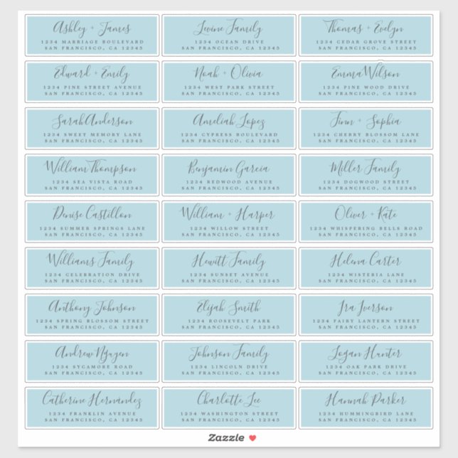 Customisable Wedding Guest Address Labels (Sheet)