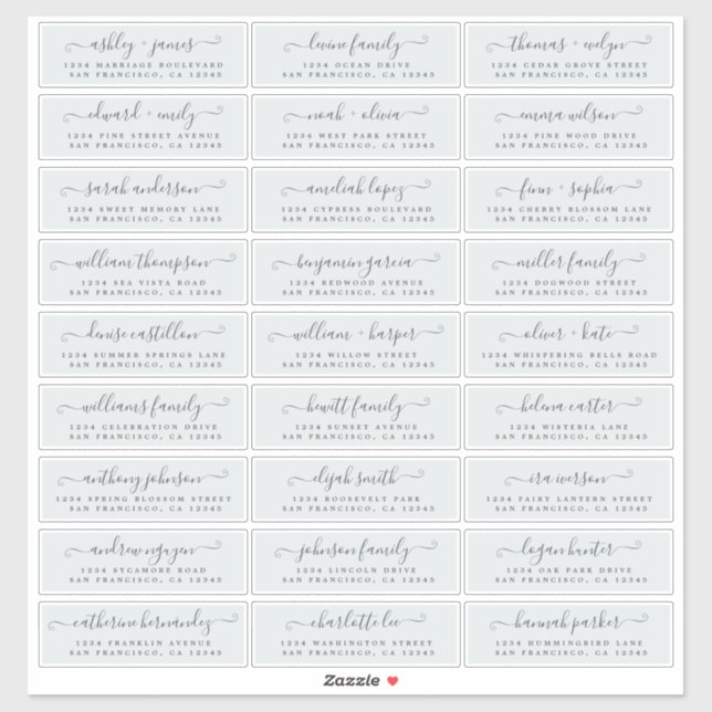 Customisable Wedding Guest Address Labels (Sheet)