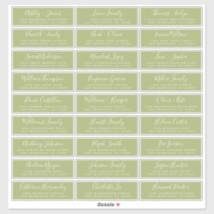 Customisable Wedding Guest Address Labels