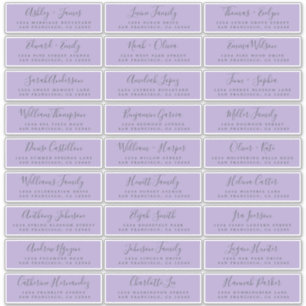 Customisable Wedding Guest Address Labels