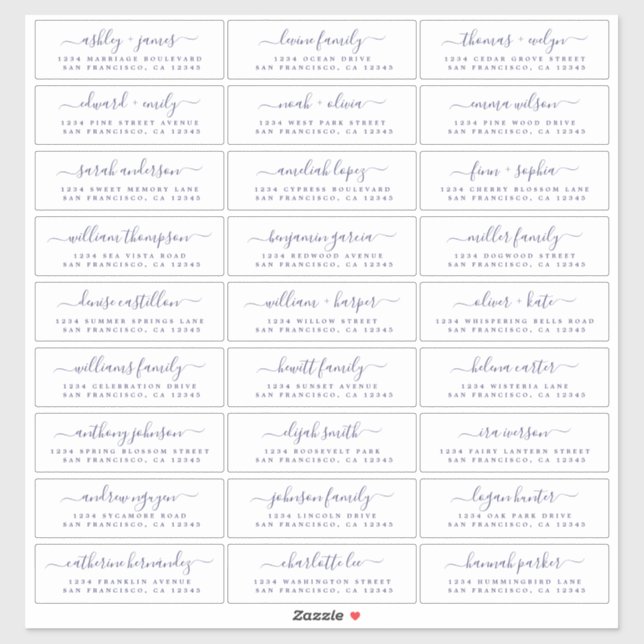 Customisable Wedding Guest Address Labels (Sheet)