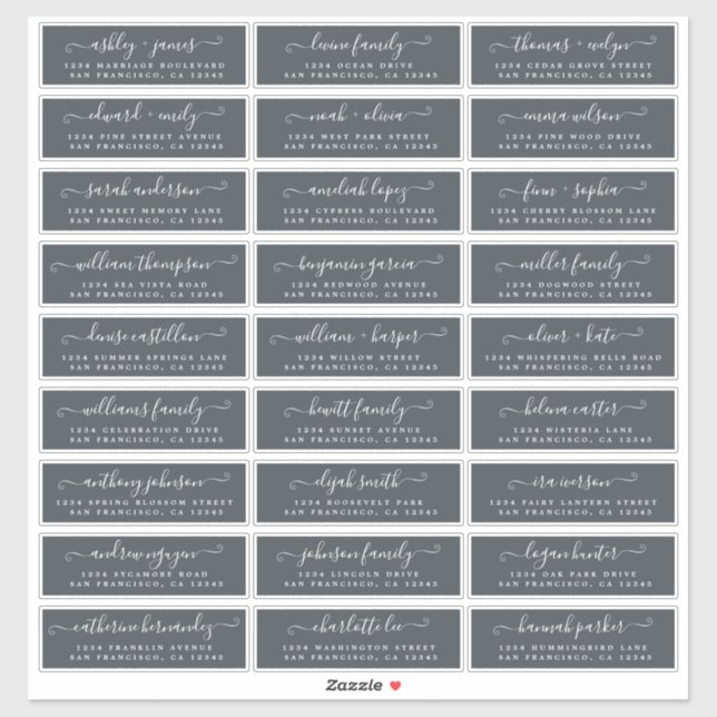 Customisable Wedding Guest Address Labels (Sheet)