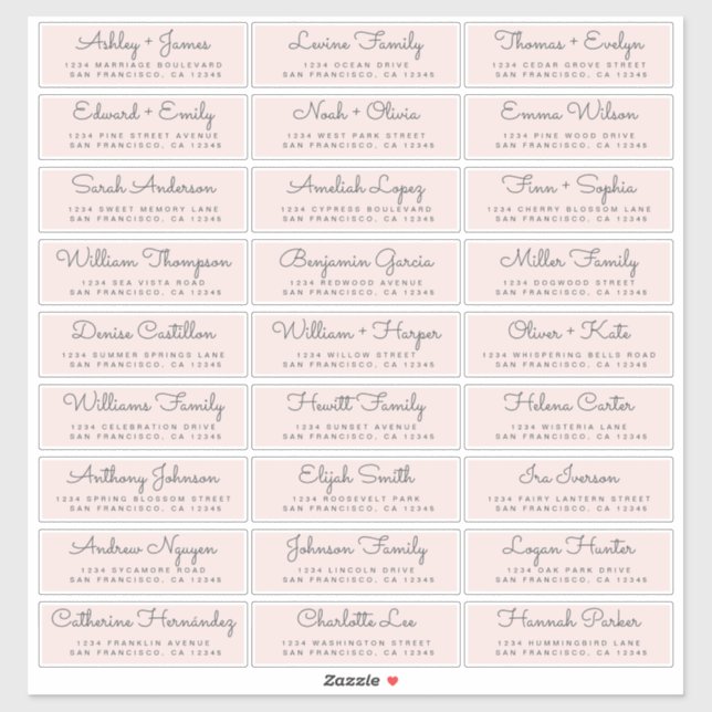 Customisable Wedding Guest Address Labels (Sheet)