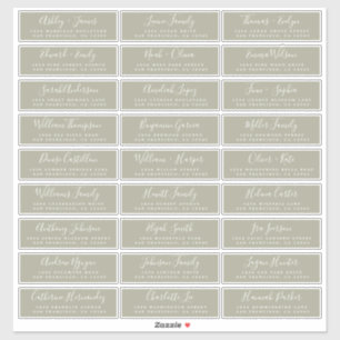 Customisable Wedding Guest Address Labels