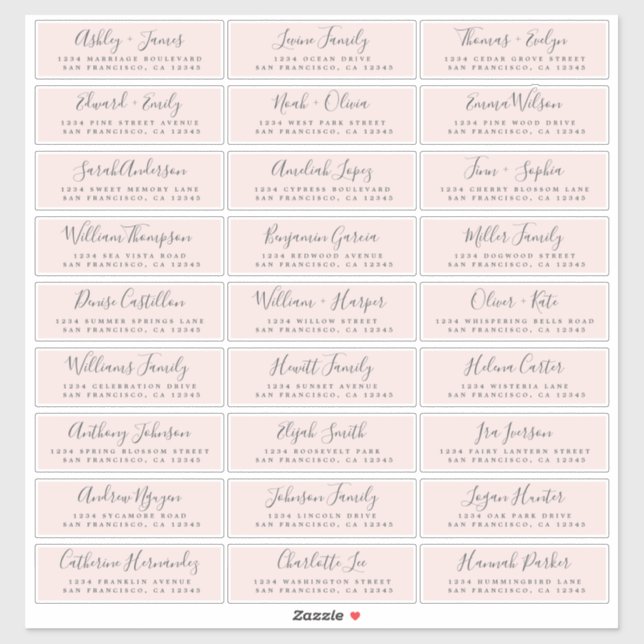 Customisable Wedding Guest Address Labels (Sheet)