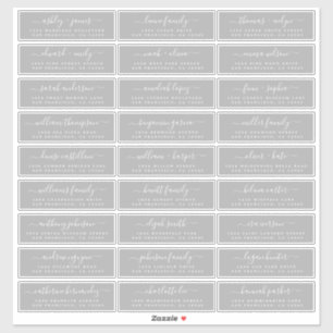 Customisable Wedding Guest Address Labels