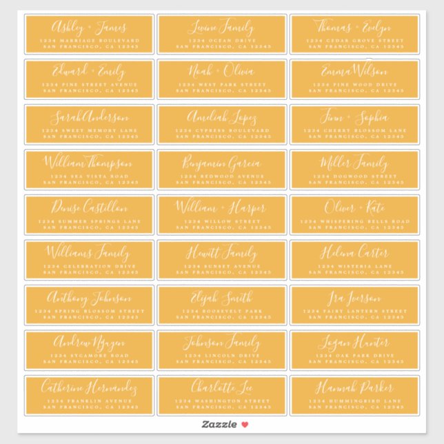 Customisable Wedding Guest Address Labels (Sheet)