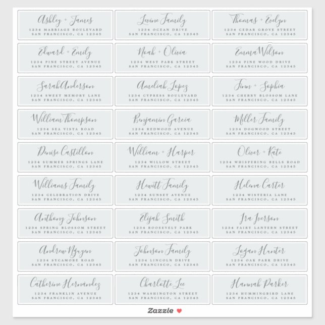 Customisable Wedding Guest Address Labels (Sheet)