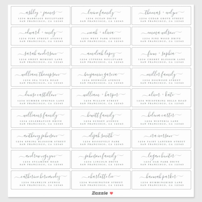 Customisable Wedding Guest Address Labels (Sheet)