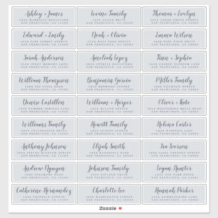 Customisable Wedding Guest Address Labels