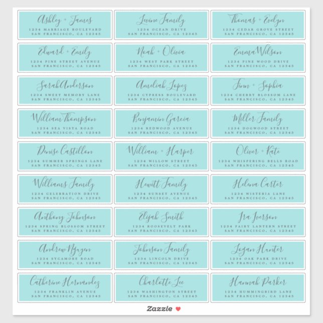Customisable Wedding Guest Address Labels (Sheet)