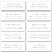 Customisable Wedding Guest Address Labels