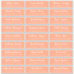 Customisable Wedding Guest Address Labels