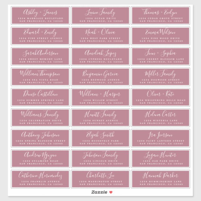 Customisable Wedding Guest Address Labels (Sheet)