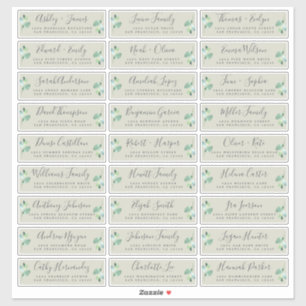 Customisable Wedding Guest Address Labels
