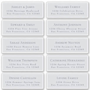 Customisable Wedding Guest Address Labels