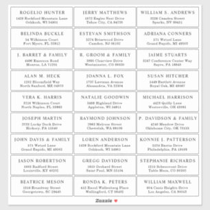Customisable wedding guest address labels sticker