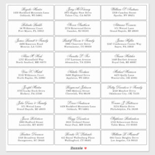 Customisable wedding guest address labels sticker