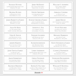 Customisable wedding guest address labels sticker