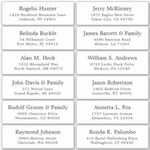 Customisable wedding guest address labels sticker