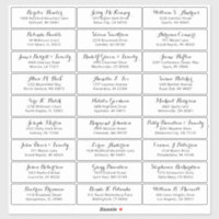 Customisable wedding guest address labels sticker