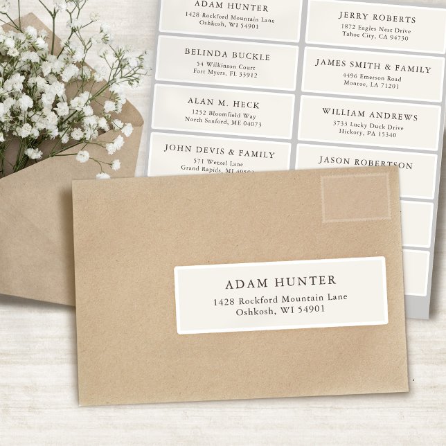 Customisable wedding guest address labels sticker (Customizable wedding guest address labels sticker beige cream color)