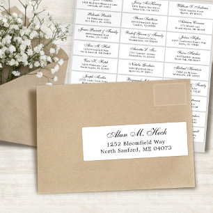 Customisable wedding guest address labels sticker