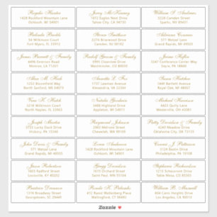 Customisable wedding guest address labels sticker