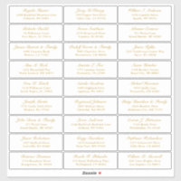 Customisable wedding guest address labels sticker