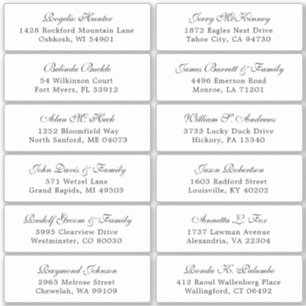 Customisable wedding guest address labels sticker