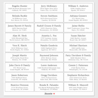 Customisable wedding guest address labels sticker