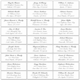Customisable wedding guest address labels sticker