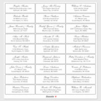 Customisable wedding guest address labels sticker