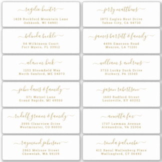 Customisable wedding guest address labels sticker