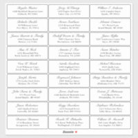 Customisable wedding guest address labels sticker