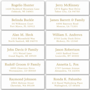 Customisable wedding guest address labels sticker