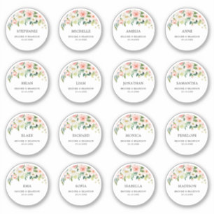 Customisable wedding guest Name Thank you Sticker